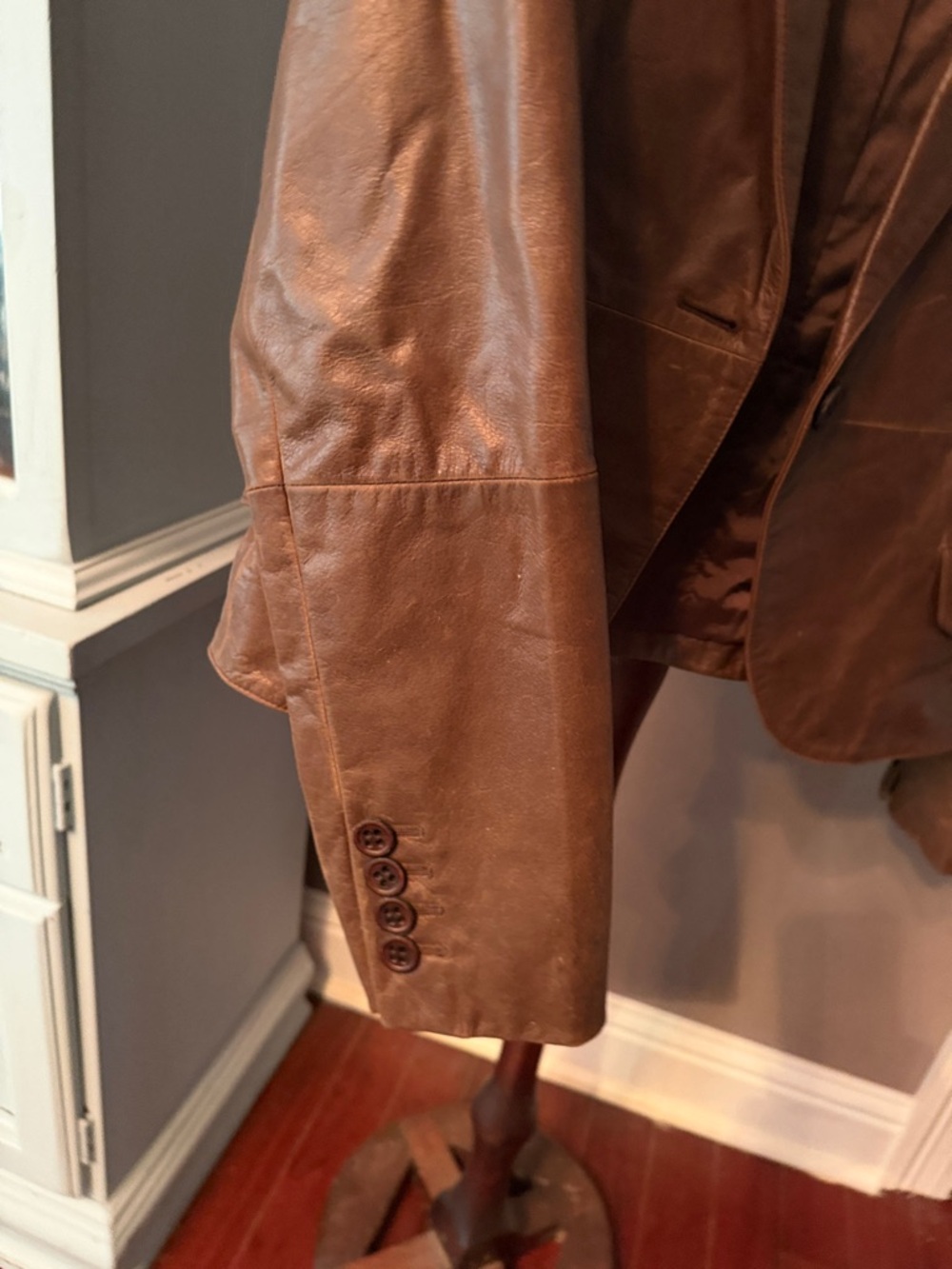 Express Design Studio Brown Leather Jacket - Picture 5 of 9